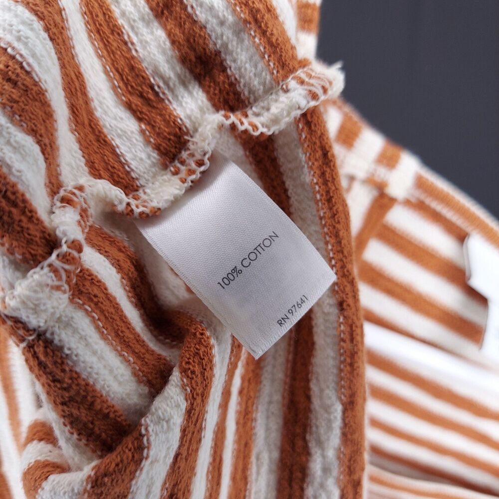 J Jill Women‎ Stripe Top Large Brown Cream Terry Knit - Picture 9 of 10